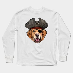 Golden Retriever Pirate Long Sleeve T-Shirt